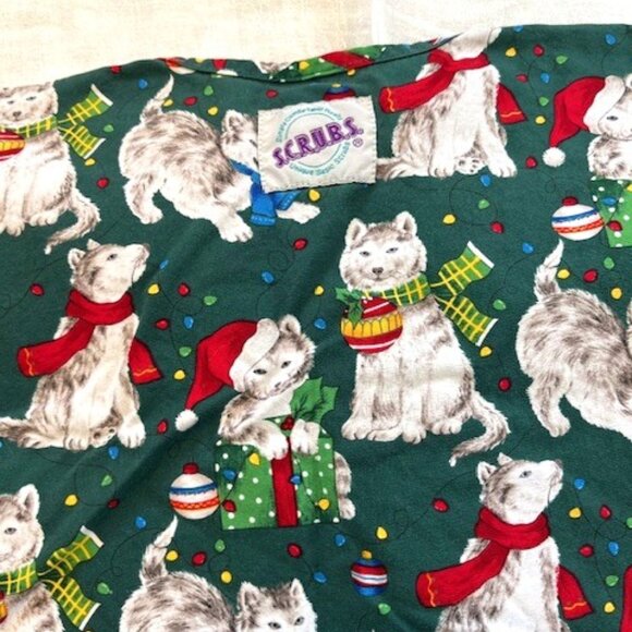 Christmas Huskie Dogs Uniform Top Small Women - Picture 3 of 6